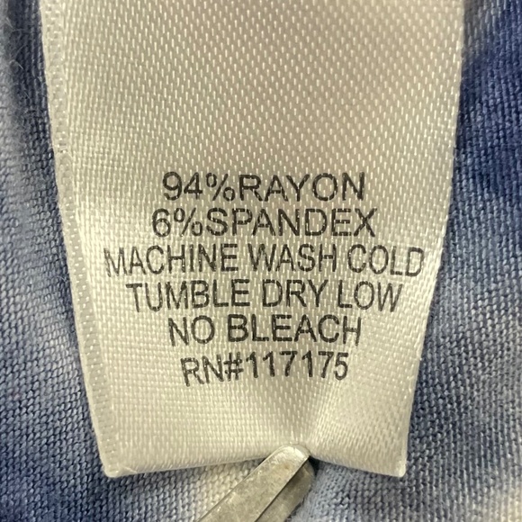 Women’s XL, Blue/White Tie-dye 1/2 sleeve St Tropez West Top - Picture 8 of 10